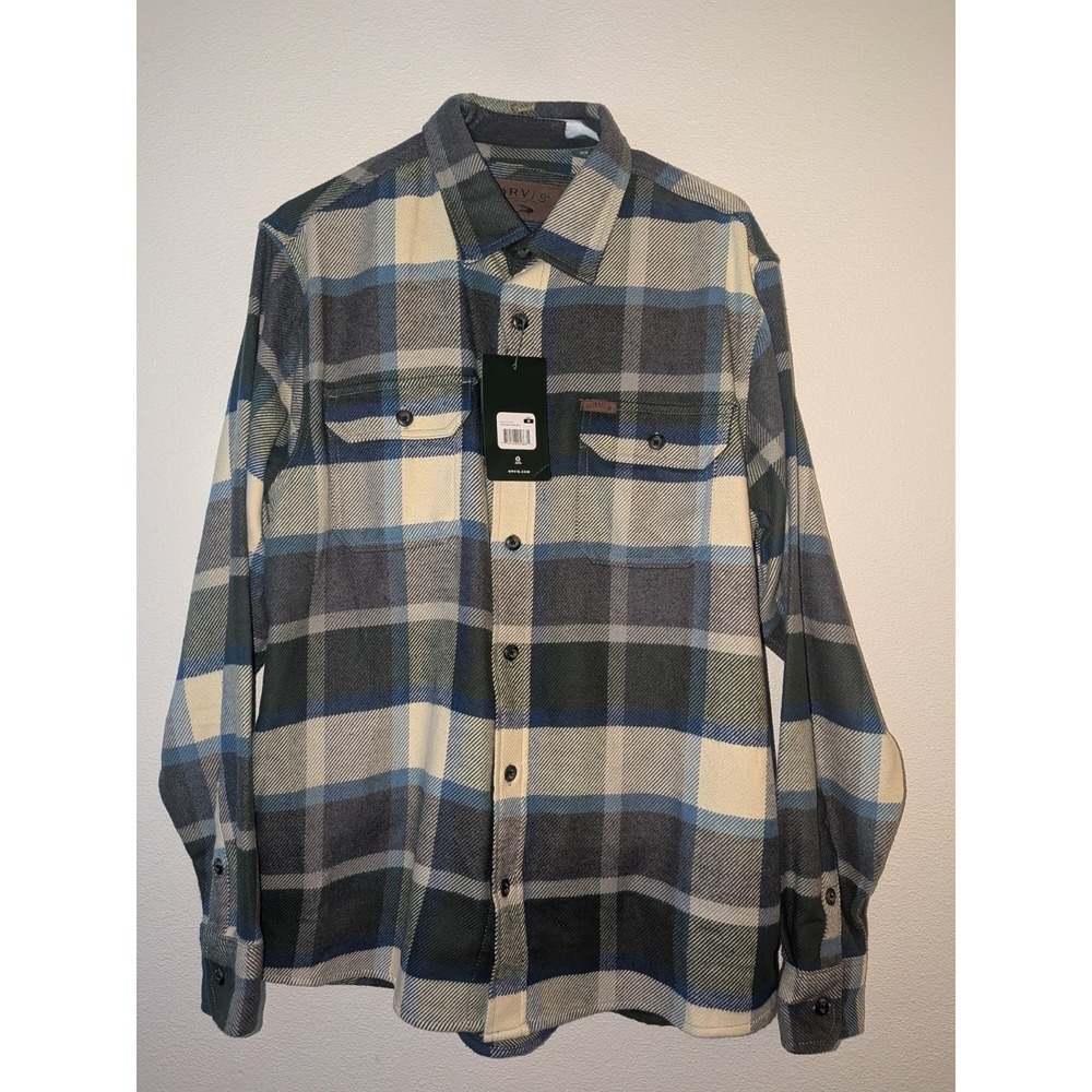Orvis Men's Pinestreet‎ Plaid Heavyweight Flannel Shirt Medium NWT